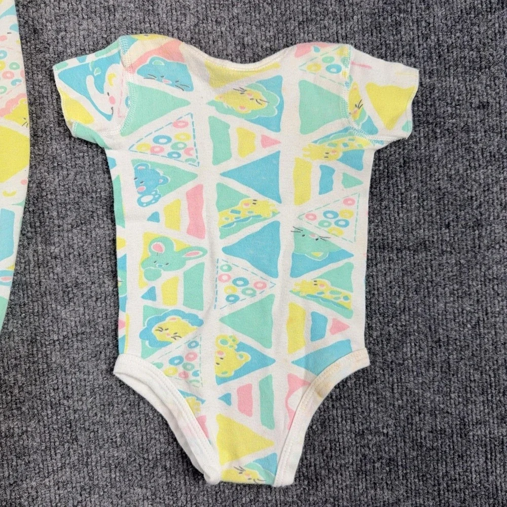 Vintage Soupcon By Oneita Romper Infant 6-9 Months Geometric Bodysuit Blanket
